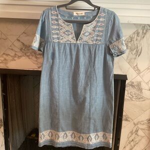 Madewell embroidered denim dress